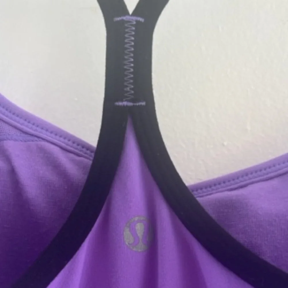 Lululemon Women Power Top Y Tank  Built-In Bra  2Item = 70$ Yellows and Purples - Picture 8 of 8